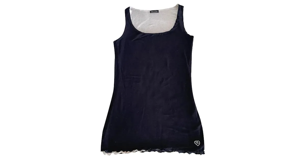 Autre Marque Camiseta de tirantes reversible bicolor negro y beige Love Affair T.S o XS 