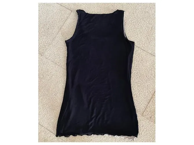 Autre Marque Camiseta de tirantes reversible bicolor negro y beige Love Affair T.S o XS 