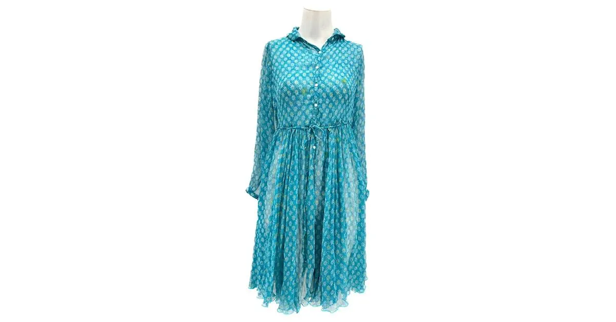 Autre Marque POUPETTE ST BARTH Vestidos T.International S Seda Azul 