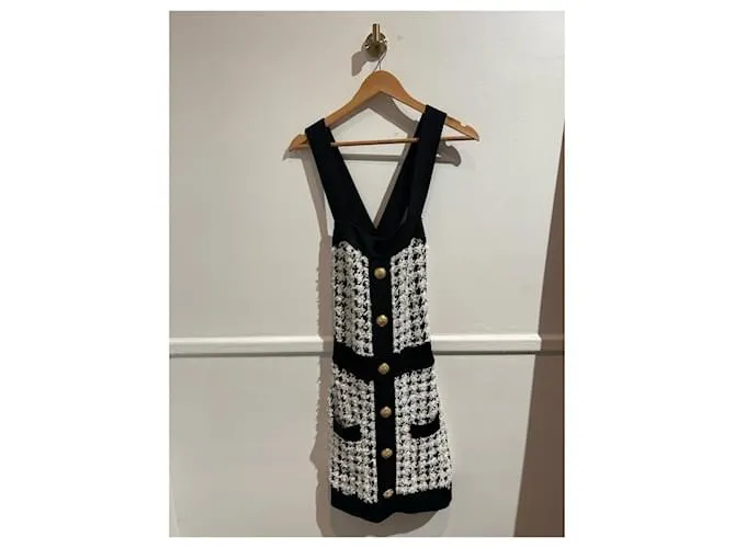 BALMAIN Vestidos T.FR 38 Viscosa Negro 