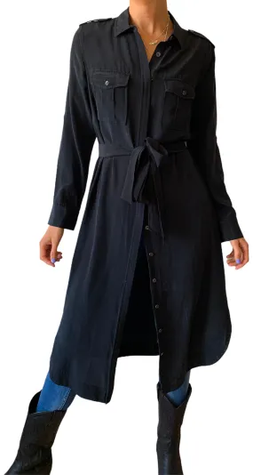 BANANA REPUBLIC Vestido Camisero Negro