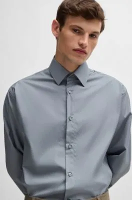 Camisa regular fit de popelín de algodón