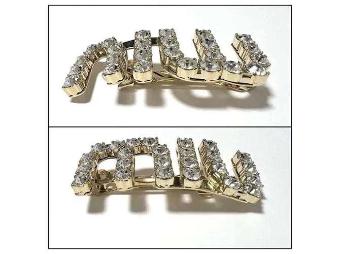 Clip para el cabello en oro Miu Miu para mujeres Dorado 