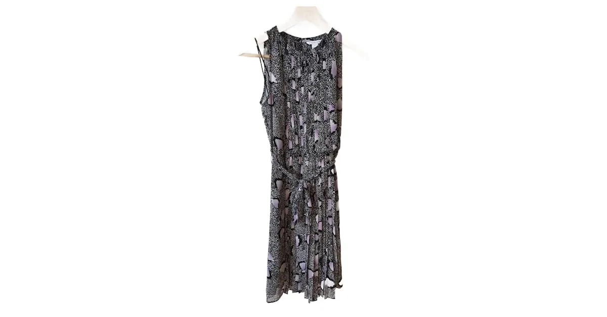 DIANE VON FURSTENBERG Vestidos T.fr 36 poliéster Negro 