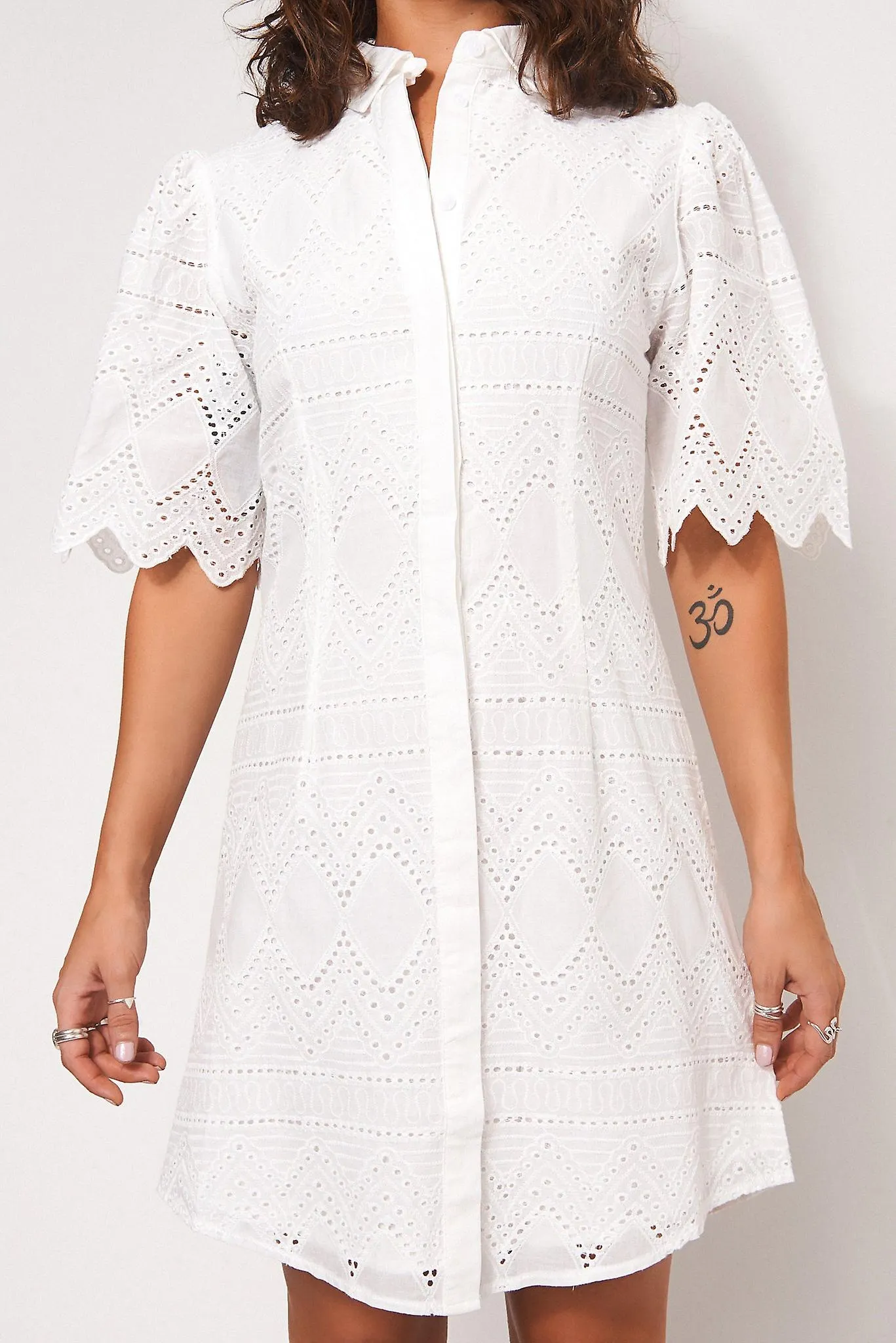 Ellie Broderie Shirt Dress