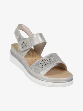 Energy Sandalias de mujer con cuña y tiras de velcro.