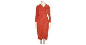 Escada Vestido de seda estampado Roja Naranja 
