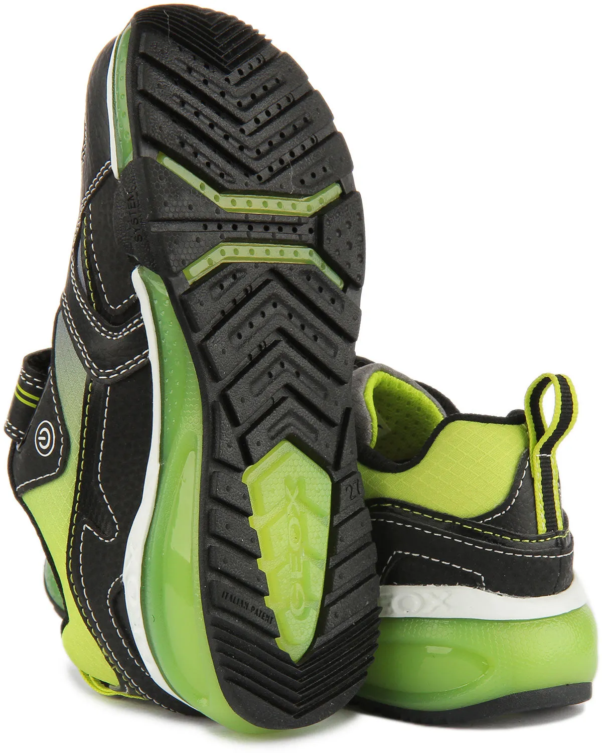 Geox J Bayonyc Zapatillas deportivas sintéticas de una sola tira para niños en rojo marino