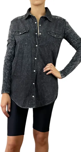 JAZMIN CHEBAR Camisa Denim Negro