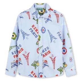 KENZO KIDS Camisa Oxford estampada