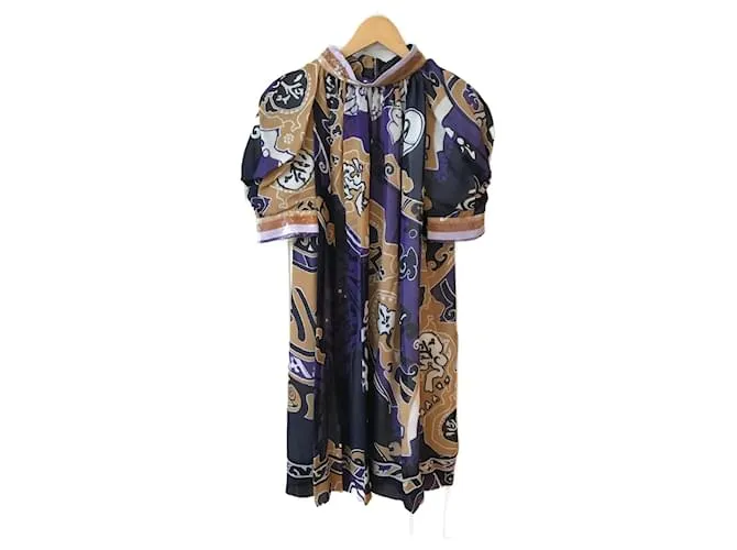 LEONARD Vestidos T.fr 38 Seda Multicolor 