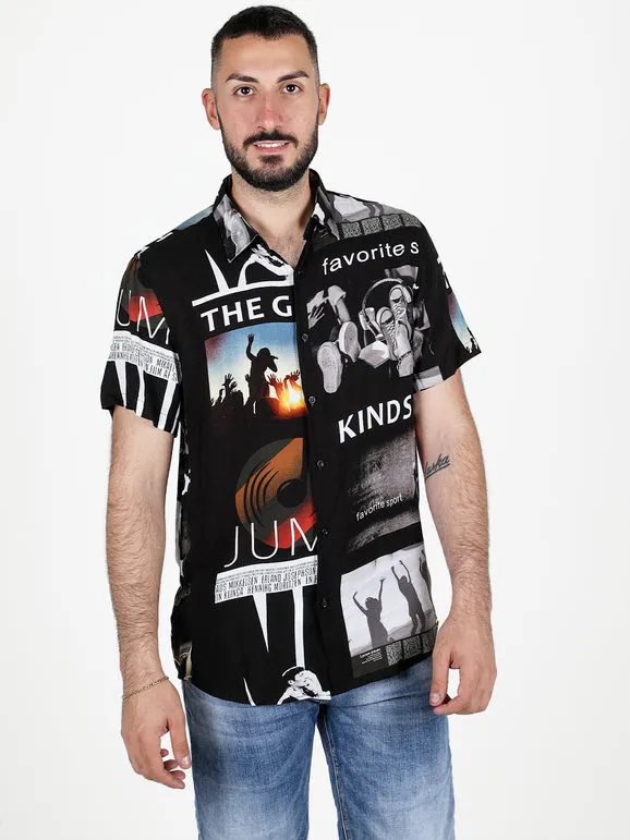Lurvy Camisa ligera de hombre de manga corta con estampados.