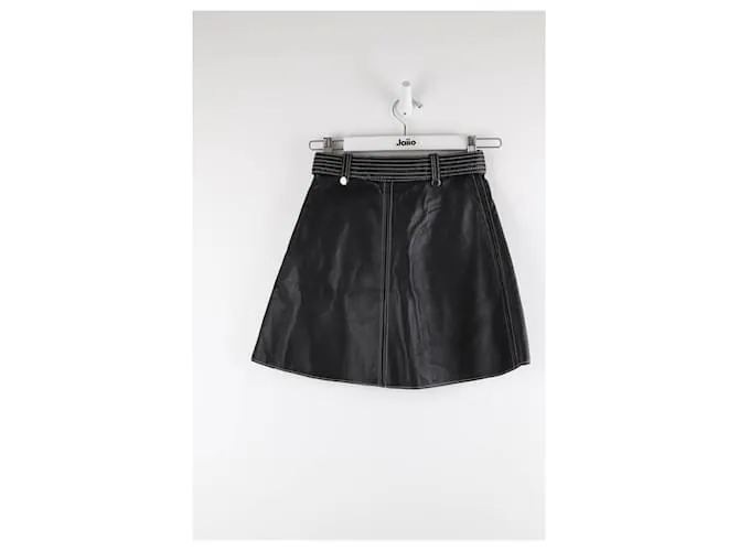 Maje falda de cuero mini Negro 