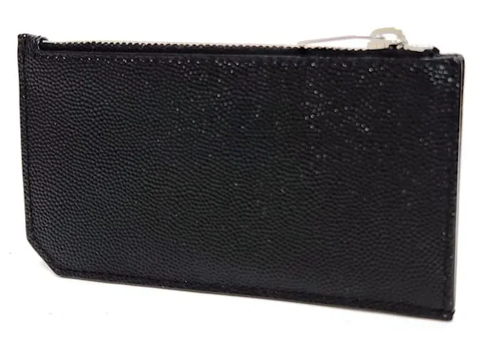 Monedero de cuero negro Saint Laurent 