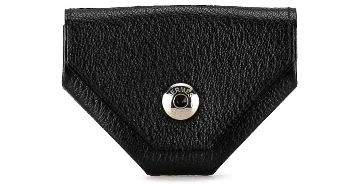 Monedero Hermès Chevre Le Vin Quatre negro 
