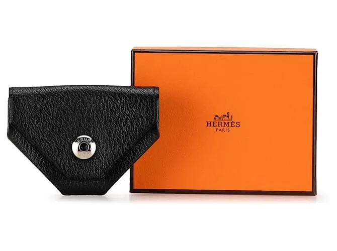 Monedero Hermès Chevre Le Vin Quatre negro 
