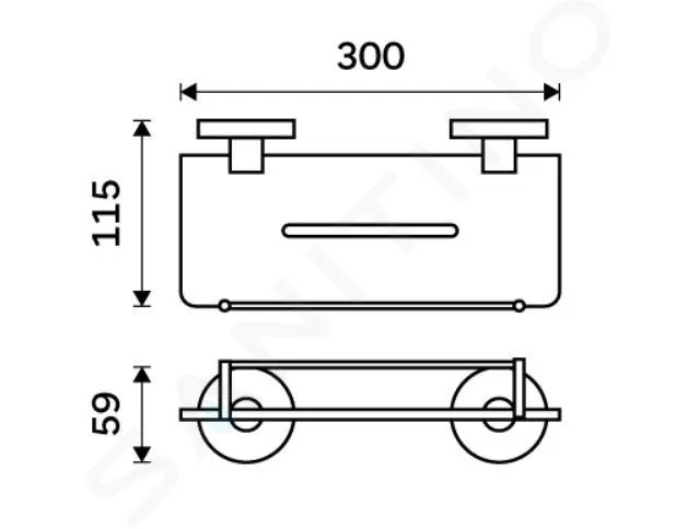 Nimco Unix - Estante, 30 cm, plexiglass/negro mate UNC X430-X-90
