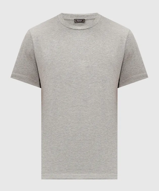 Peserico Gray t-shirt with logo print