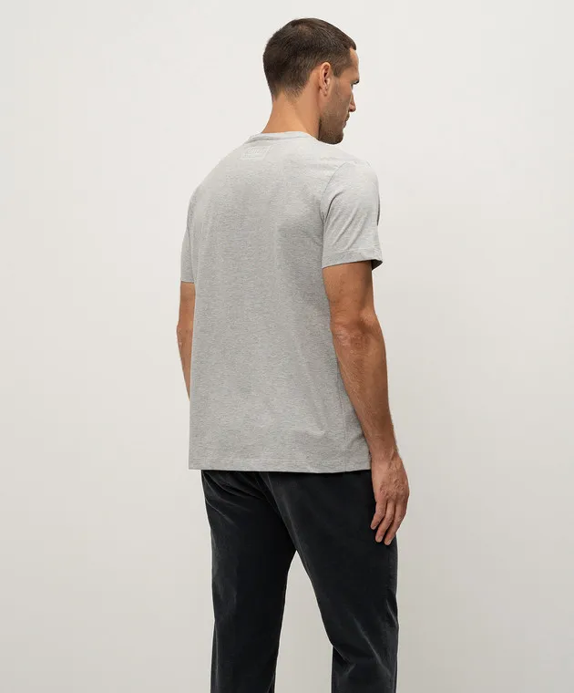 Peserico Gray t-shirt with logo print