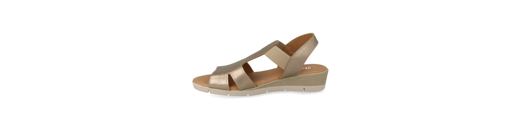 SANDALIAS DORADAS CONFORT MUJER PIEL MOD. VIRGI