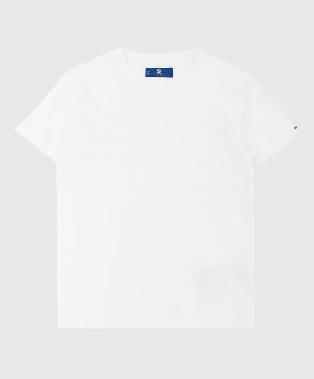 Stefano Ricci Children's white t-shirt with embroidery