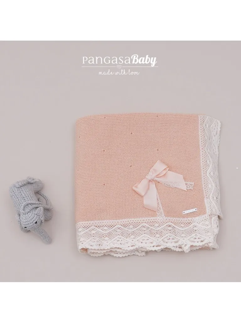 Toquilla Pangasa con lacito y puntilla al borde