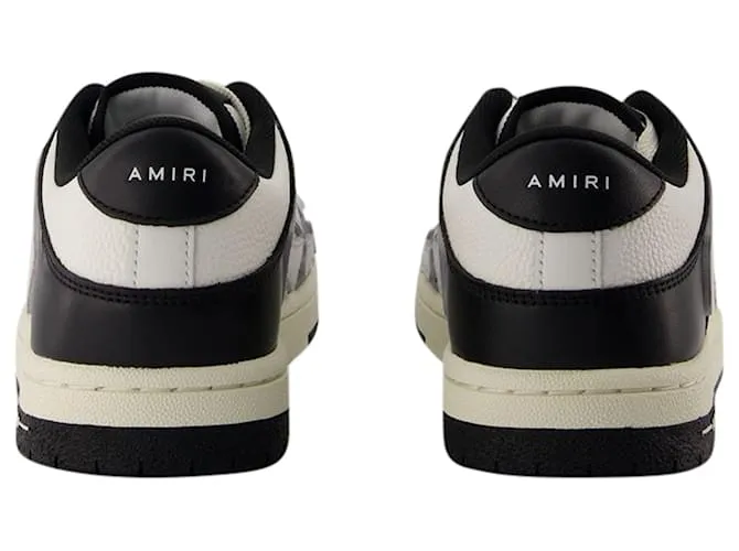 Zapatillas bajas Skel Top bicolor - Amiri - Cuero - Negro/Blanco/Gris 