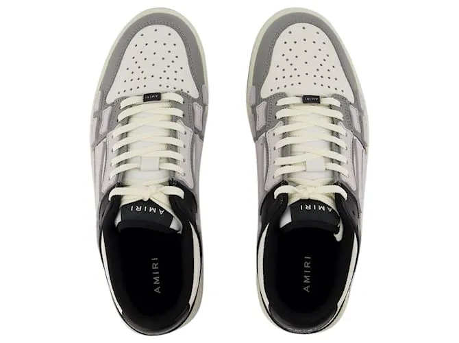 Zapatillas bajas Skel Top bicolor - Amiri - Cuero - Negro/Blanco/Gris 