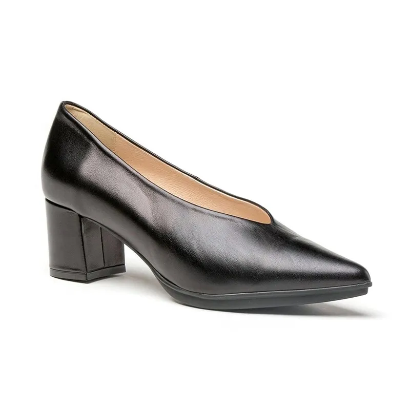 Zapatos De Salón Confort Mujer Piel Napa Tacón Medio Descubierto 1497 Negro, de Eva Mañas